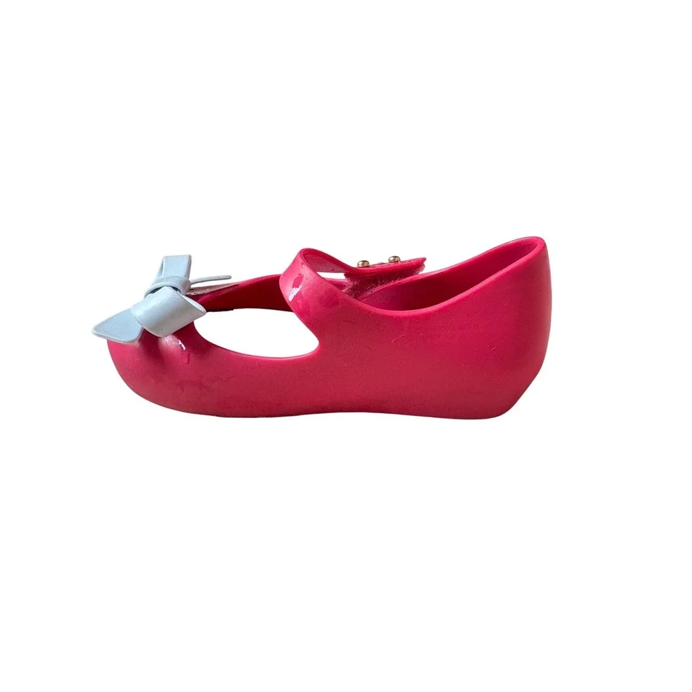Mini Melissa Pink Jelly Mary Jane Bow Shoes‎ Toddler Size 7 USA 22/23 EUR